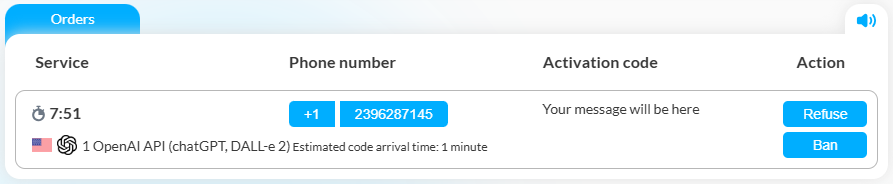 Receive OpenAI verification code via SMS or Voice Call